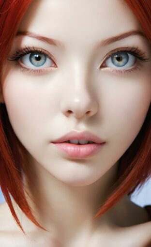 AI girl with red hair wallpaper