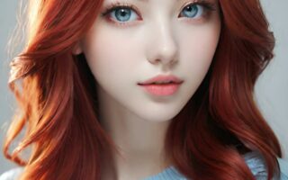 AI girl with red hair wallpaper