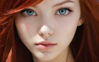 AI girl with red hair wallpaper