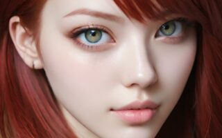 AI girl with red hair wallpaper