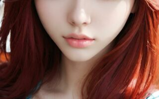 AI girl with red hair wallpaper