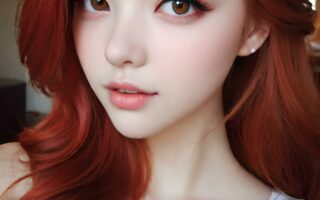 AI girl with red hair wallpaper