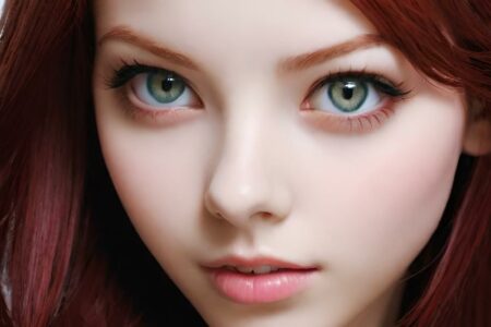 AI girl with red hair wallpaper