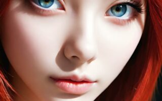 AI girl with red hair wallpaper