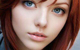 AI girl with red hair wallpaper