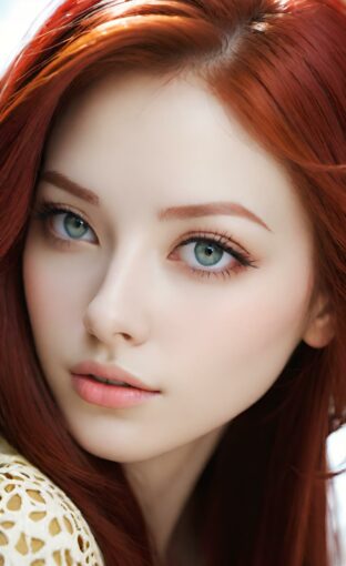 AI girl with red hair wallpaper