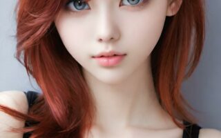 AI girl with red hair wallpaper