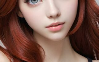 AI girl with red hair wallpaper