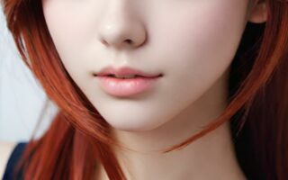 AI girl with red hair wallpaper