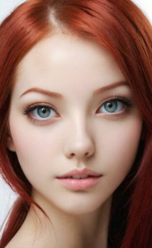 AI girl with red hair wallpaper