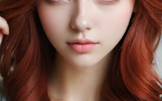 AI girl with red hair wallpaper