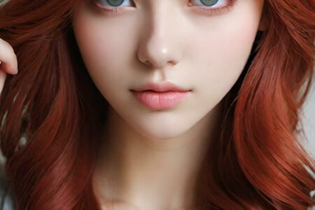 AI girl with red hair wallpaper