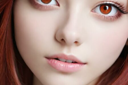AI girl with red hair wallpaper