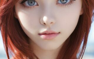 AI girl with red hair wallpaper