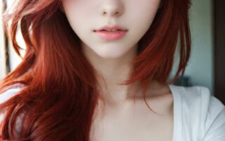 AI girl with red hair wallpaper