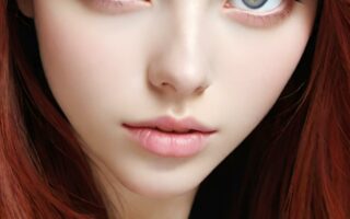 AI girl with red hair wallpaper