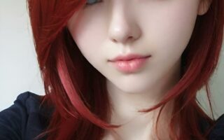 AI girl with red hair wallpaper
