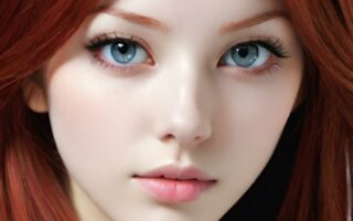 AI girl with red hair wallpaper