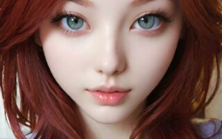 AI girl with red hair wallpaper