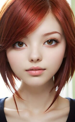 AI girl with red hair wallpaper