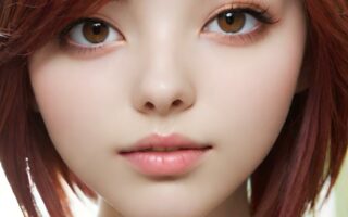AI girl with red hair wallpaper
