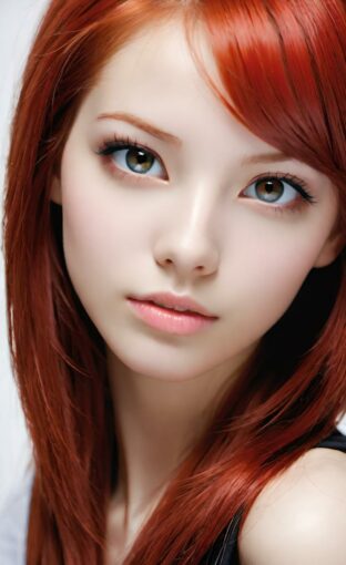 AI girl with red hair wallpaper