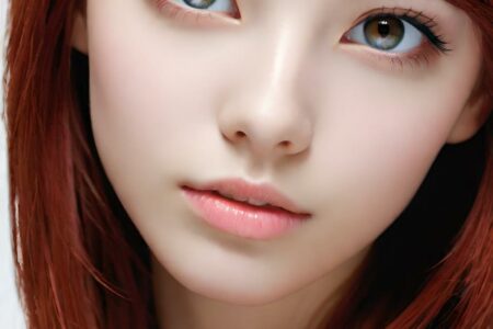 AI girl with red hair wallpaper