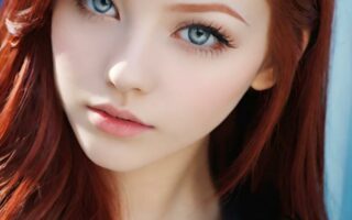 AI girl with red hair wallpaper