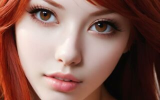 AI girl with red hair wallpaper