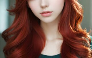 AI girl with red hair wallpaper
