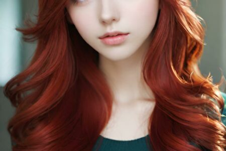 AI girl with red hair wallpaper