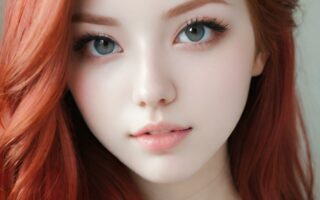 AI girl with red hair wallpaper