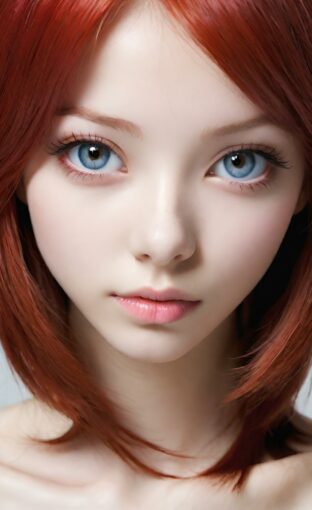 AI girl with red hair wallpaper