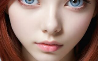 AI girl with red hair wallpaper