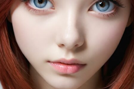 AI girl with red hair wallpaper