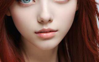 AI girl with red hair wallpaper