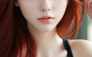 AI girl with red hair wallpaper