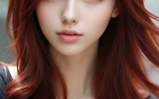 AI girl with red hair wallpaper