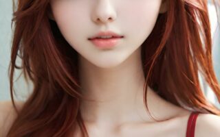AI girl with red hair wallpaper