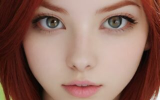 AI girl with red hair wallpaper