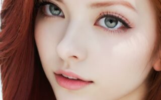 AI girl with red hair wallpaper