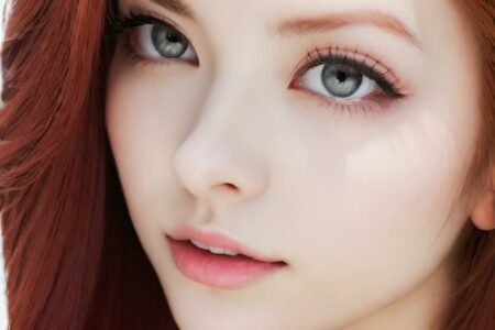 AI girl with red hair wallpaper