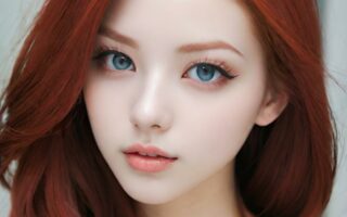 AI girl with red hair wallpaper