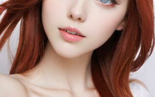 AI girl with red hair wallpaper