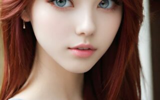 AI girl with red hair wallpaper