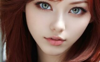 AI girl with red hair wallpaper