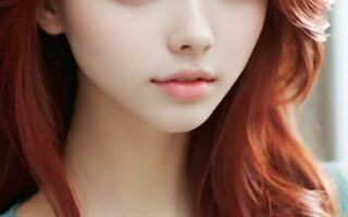 AI girl with red hair wallpaper