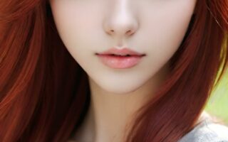 AI girl with red hair wallpaper