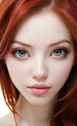 AI girl with red hair wallpaper