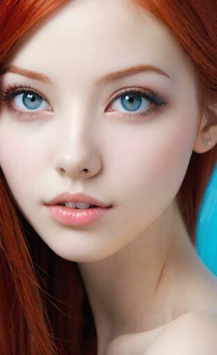 AI girl with red hair wallpaper